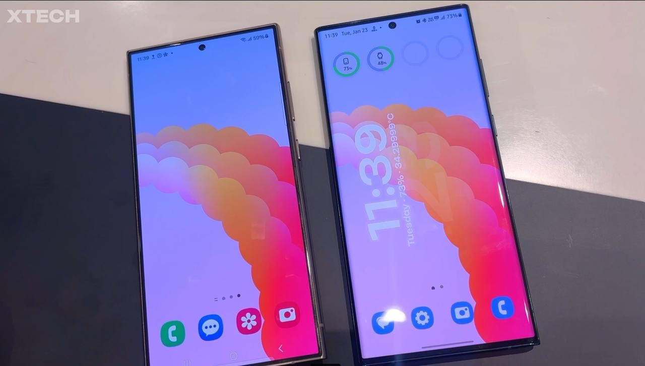 Galaxy S22 Ultra and Galaxy S24 Ultra Display difference